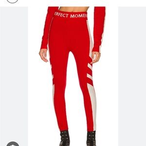 NWT Perfect Moment Mania Knit Red and White Leggings